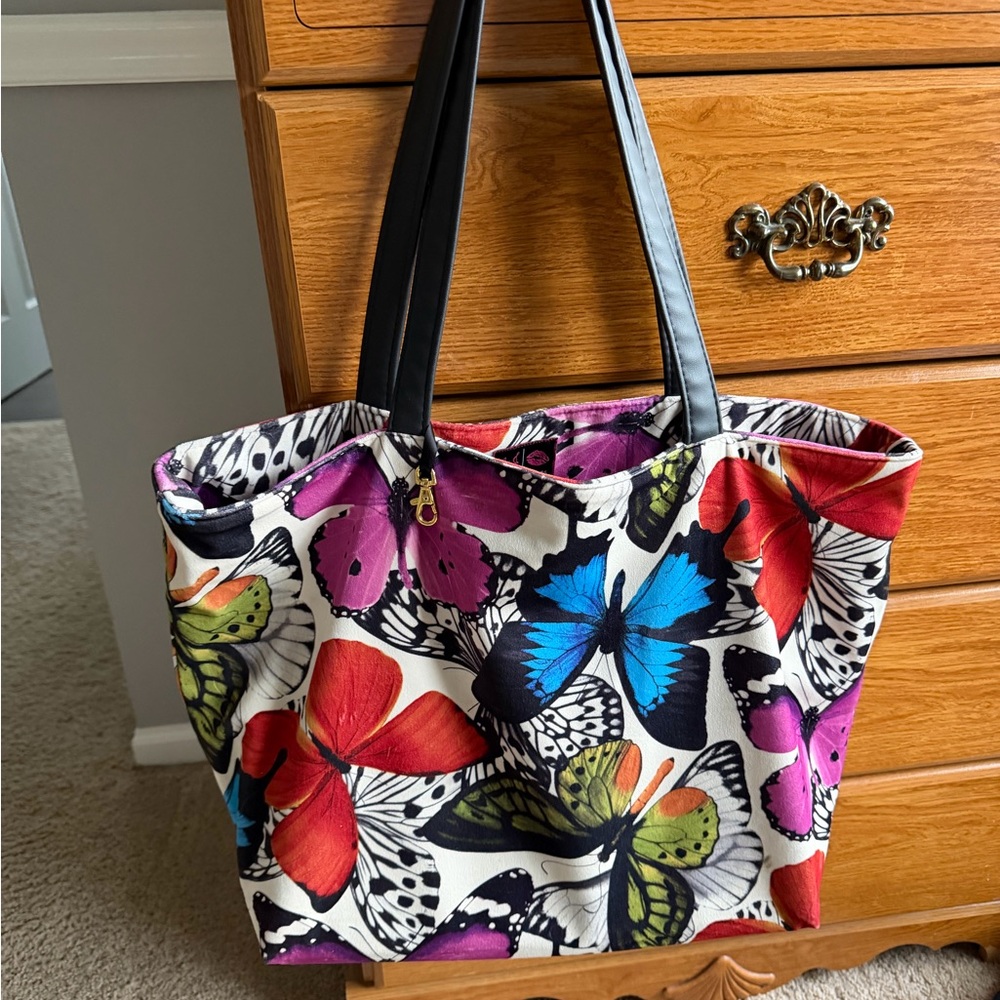 Makeup Junkie Butterfly Print Tote Bag